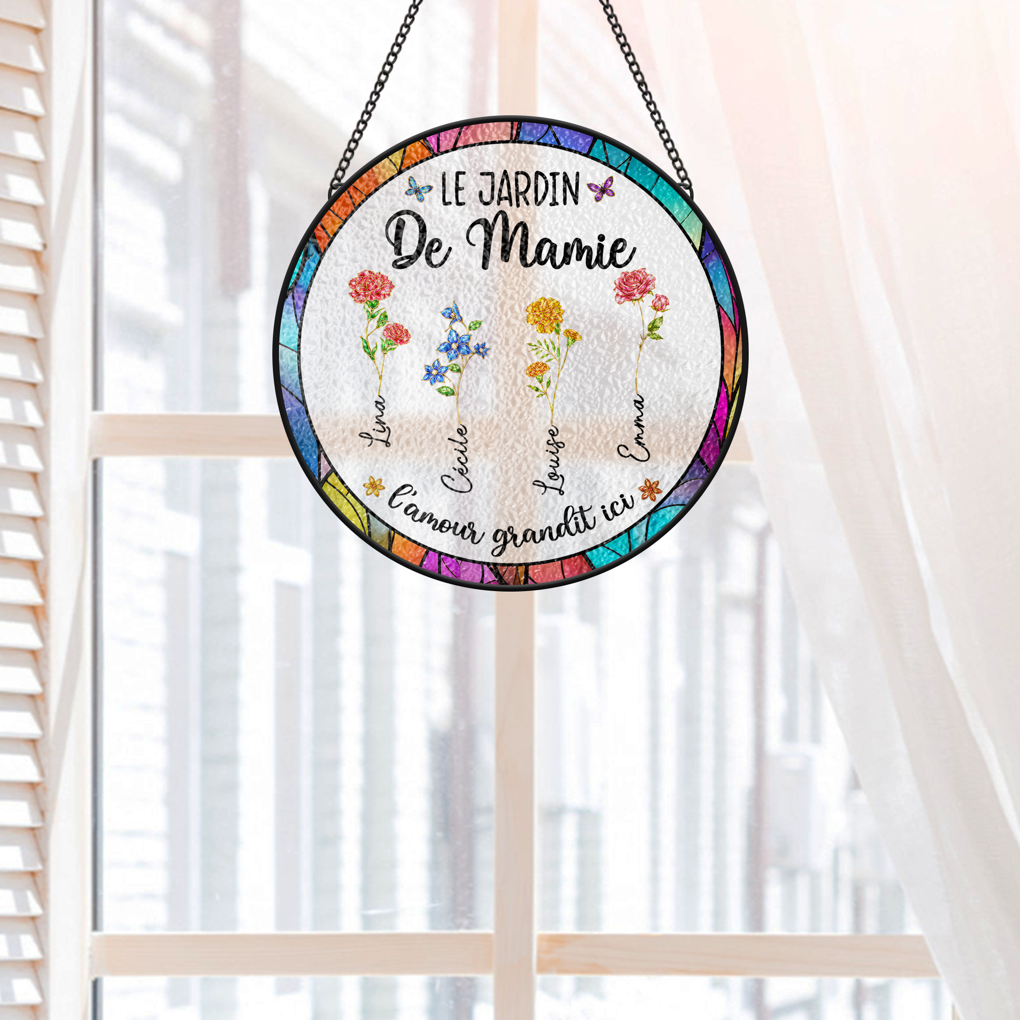 8376UFR2 amour dans le jardin de maman mamie attrape soleil personnalise en verre 8376ucx5a