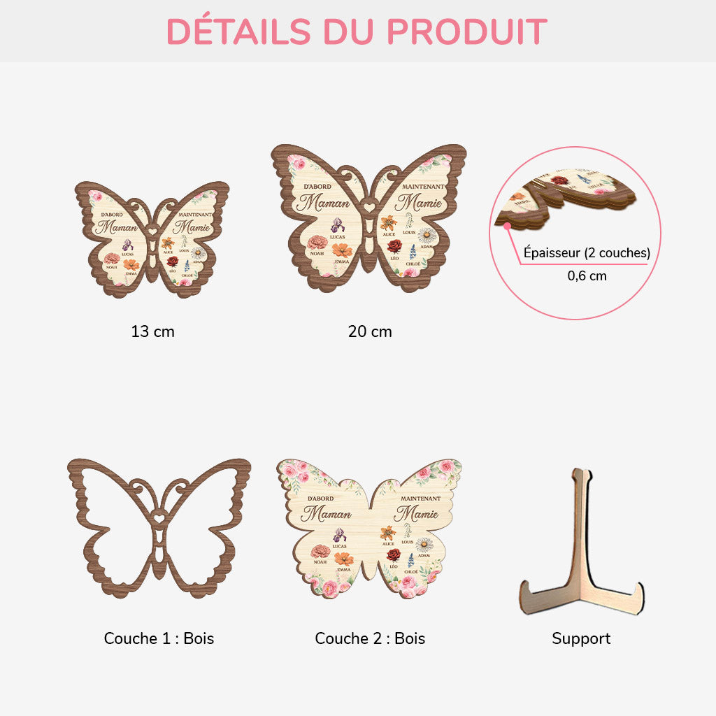 8377QFR3 plaque bois personnalisee dessin papillon jardin dabord maman ensuite mamie 8377qsy5a