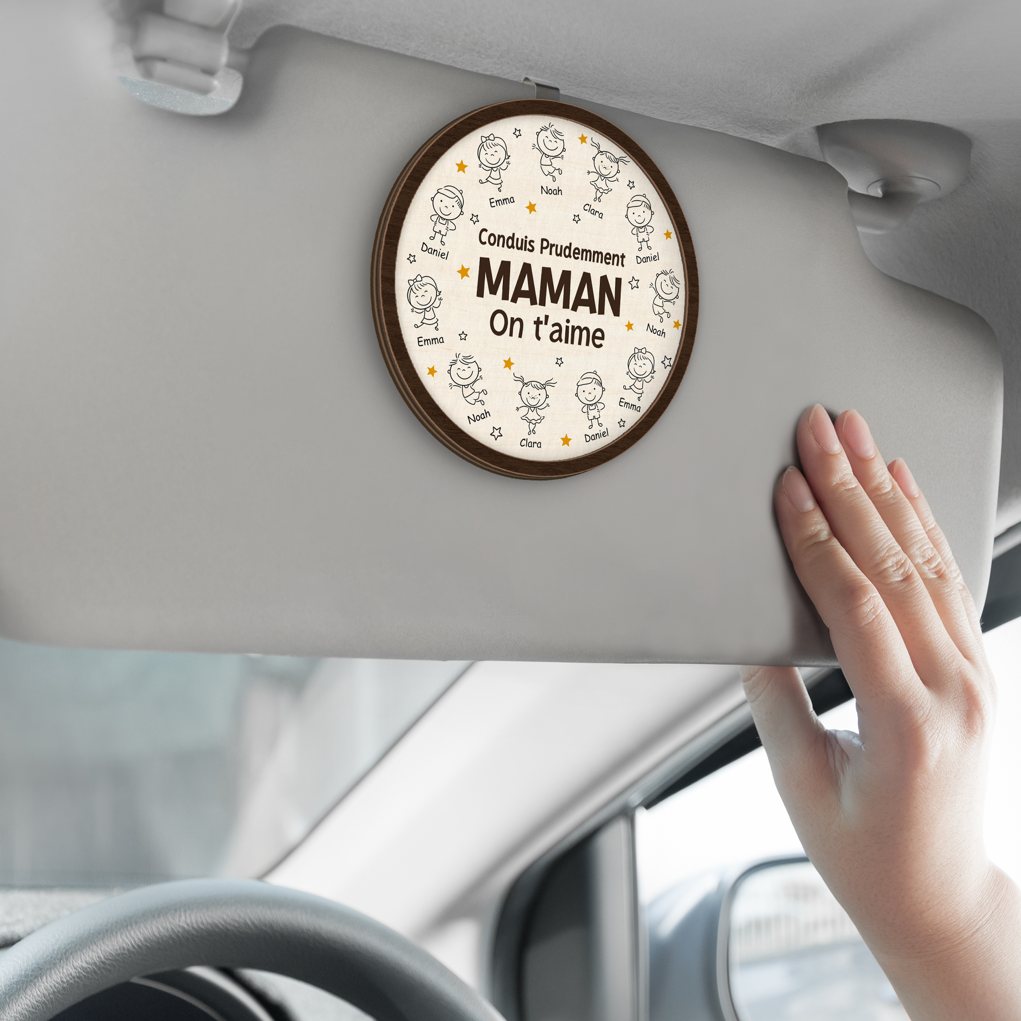 Clip Pare-Soleil De Voiture Personnalisé - Conduis Prudemment, Maman/P - Cadeau Plus Clip Pare-Soleil De Voiture Personnalisé - Conduis Prudemment, Maman/P - Cadeau Plus