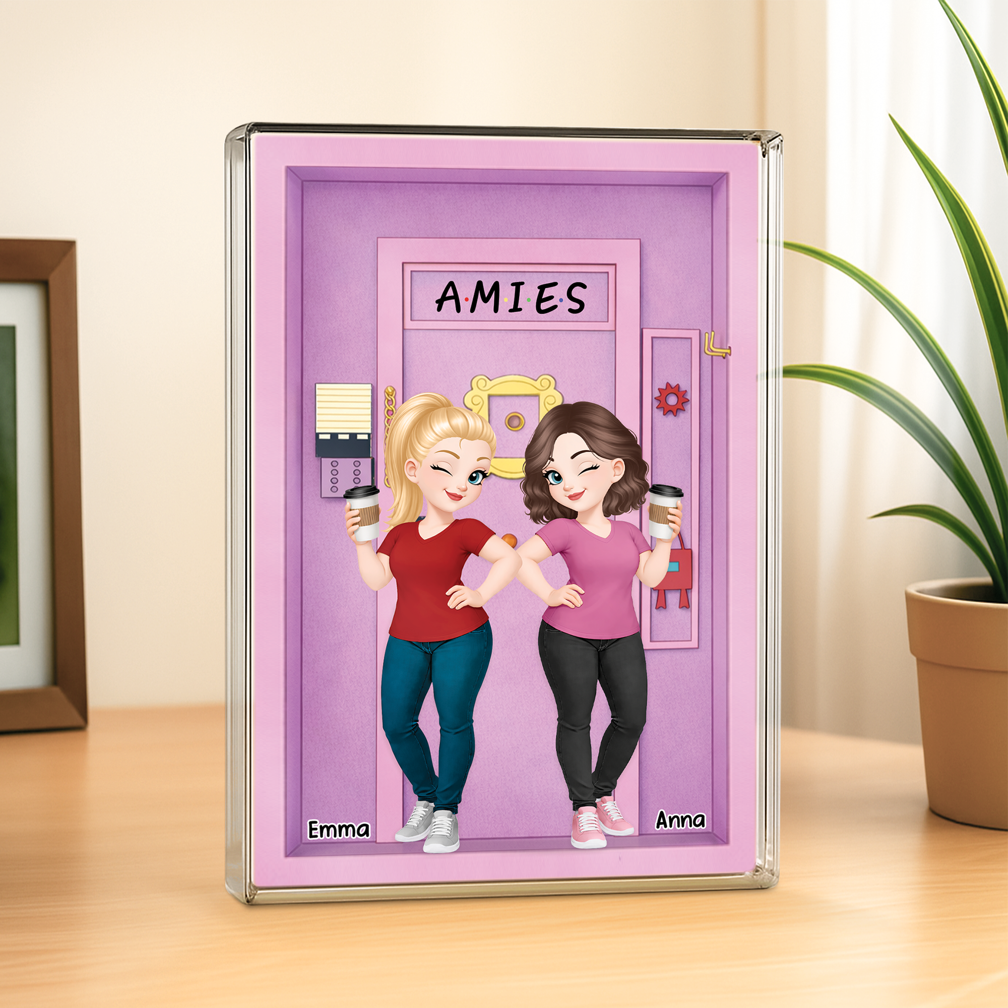 8418RFR2 effet dimpression 3d cadeau meilleure amie plaque en acrylique rectangulaire personnalisee 8418rcecf