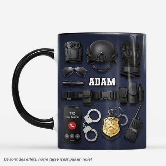 8428MFR1 effet dimpression 3d cadeau policier avec prenom mug personnalise papa papy 8428mcvtb