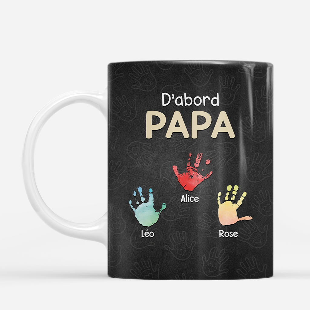 8456MFR2 mug personnalise empreintes de mains d_abord papa maintenant papi 8456mtktb_015a4773 06b9 4f94 a3f6 fb5e6938fffa