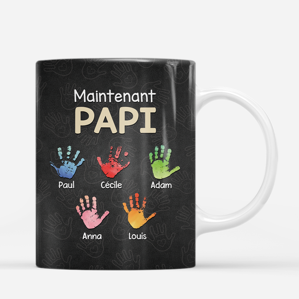 8456MFR3 mug personnalise empreintes de mains d_abord papa maintenant papi 8456mtktb_20a12610 bf5d 47d5 855a 23e814399ec3