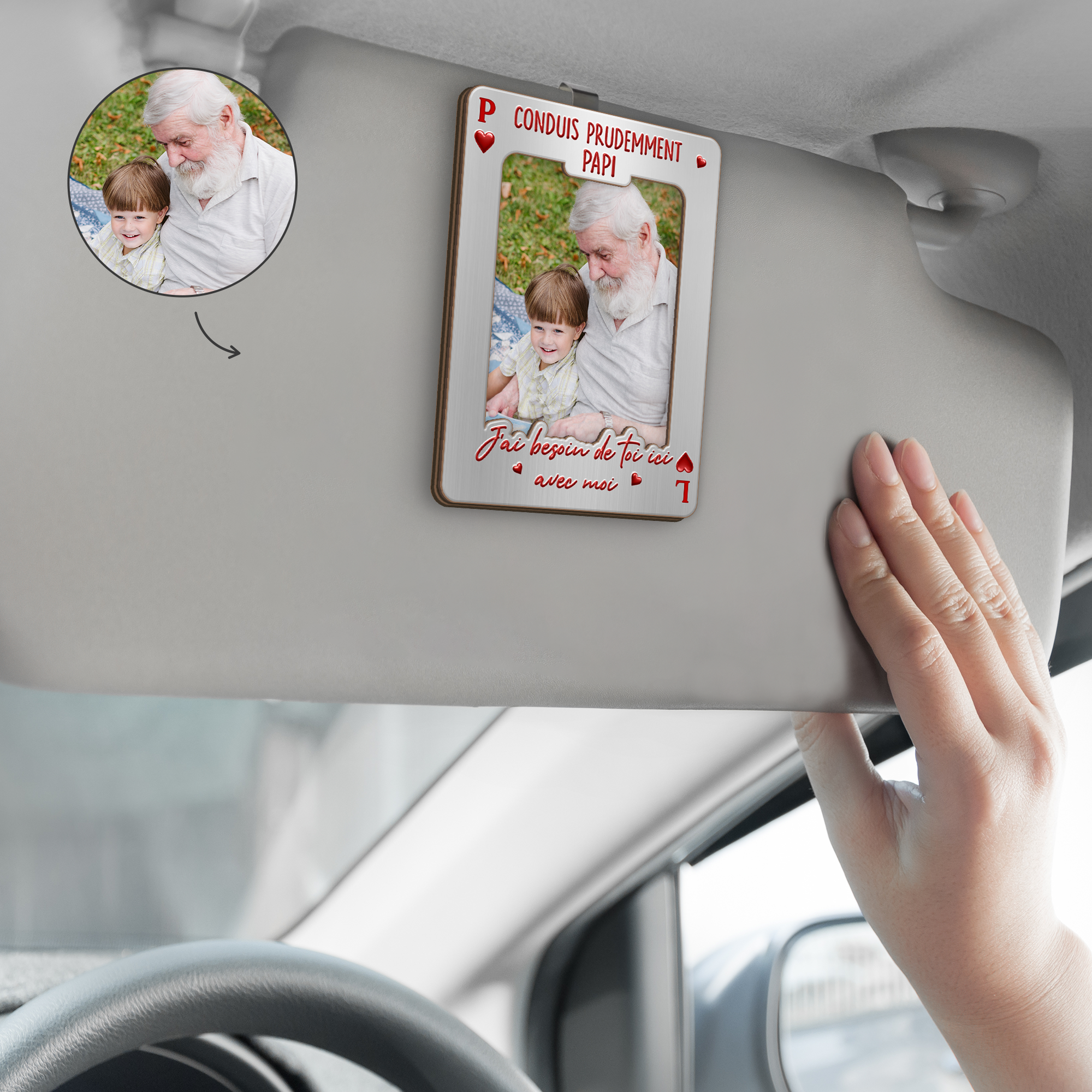 8475GFR2 clip pare soleil voiture personnalise famille conduis prudemment papa maman papy mamie 8475g6czb_c2f833ff 0f8a 4ef4 9257 4d1c8ae6d253