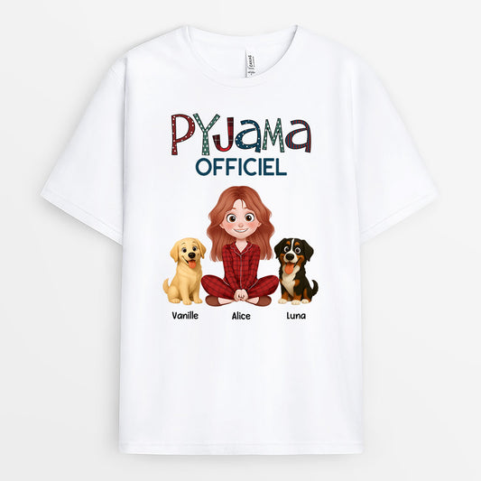 8517AFR1 pyjama officiel avec chien tee shirt personnalise chien 8517atqlc