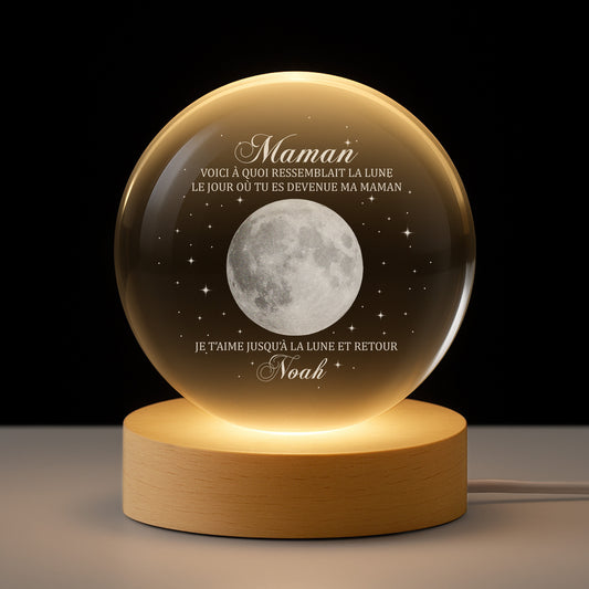 8528LFR1 phase de la lune cadeau maman mamie veilleuse boule de cristal personnalisee 8528lcfba