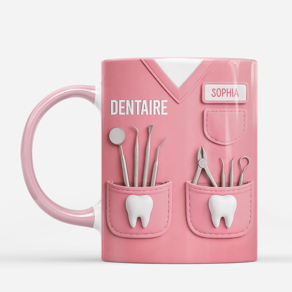 8541MFR2 effet dimpression 3d cadeau pour un dentiste mug personnalise prenom femmehomme 8541msp5b