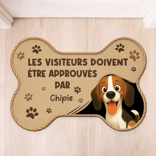 8546AFR1 visiteurs approuves par chiens paillasson chien personnalise a forme originale 8546ad8ezc