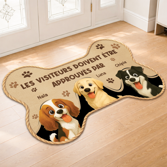 8546AFR2 visiteurs approuves par chiens paillasson chien personnalise a forme originale 8546ad8ezc