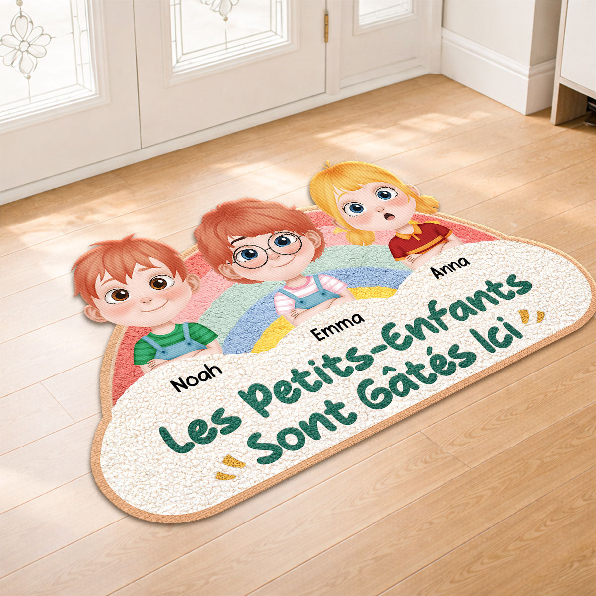 8554AFR2 paillasson forme originale personnalise petits enfants gates de mamie papy 8554adtkla