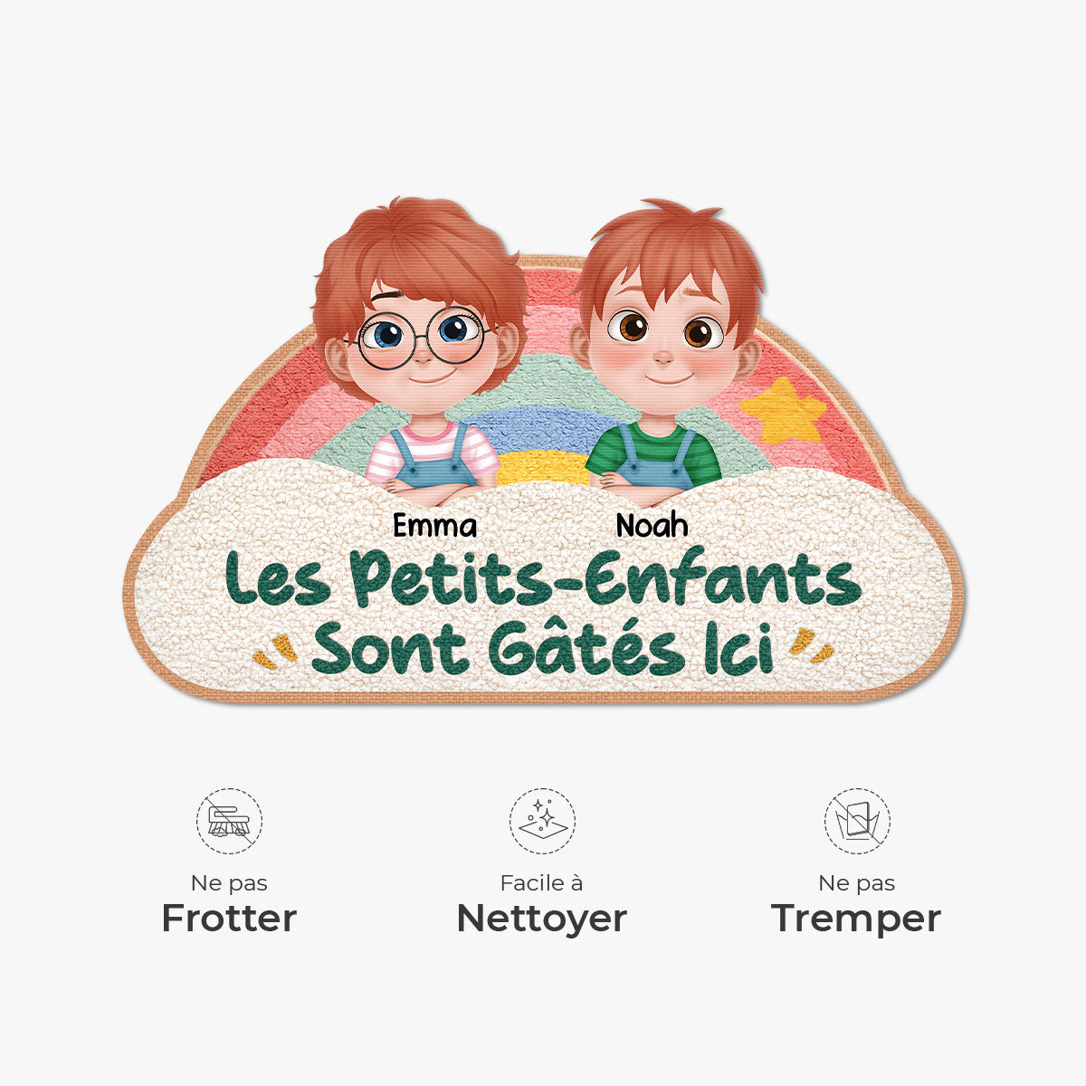 8554AFR5 paillasson forme originale personnalise petits enfants gates de mamie papy 8554adtkla