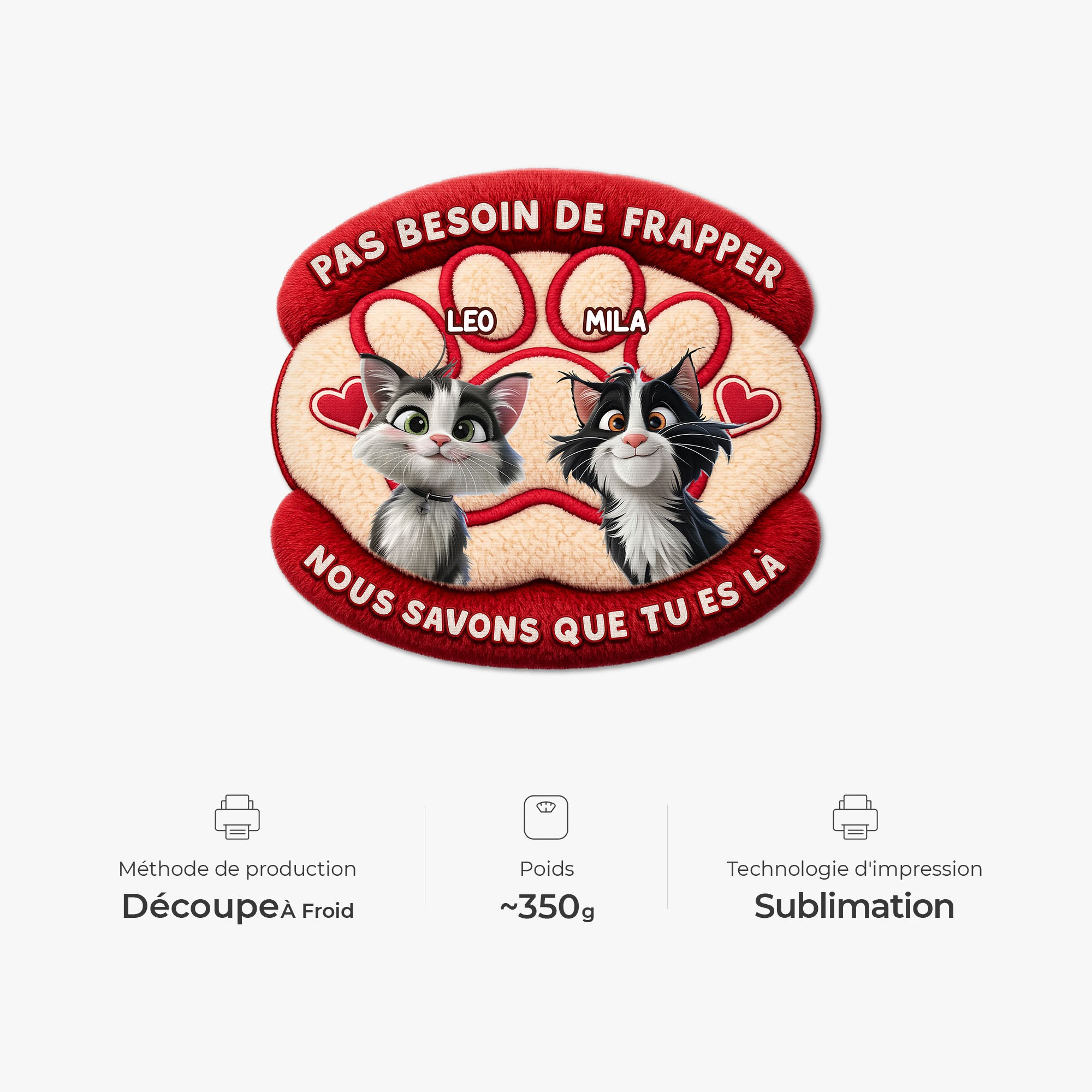 8564AFR1 pas besoin de frapper paillasson personnalise chat a forme decoupee 8564adavwd_4