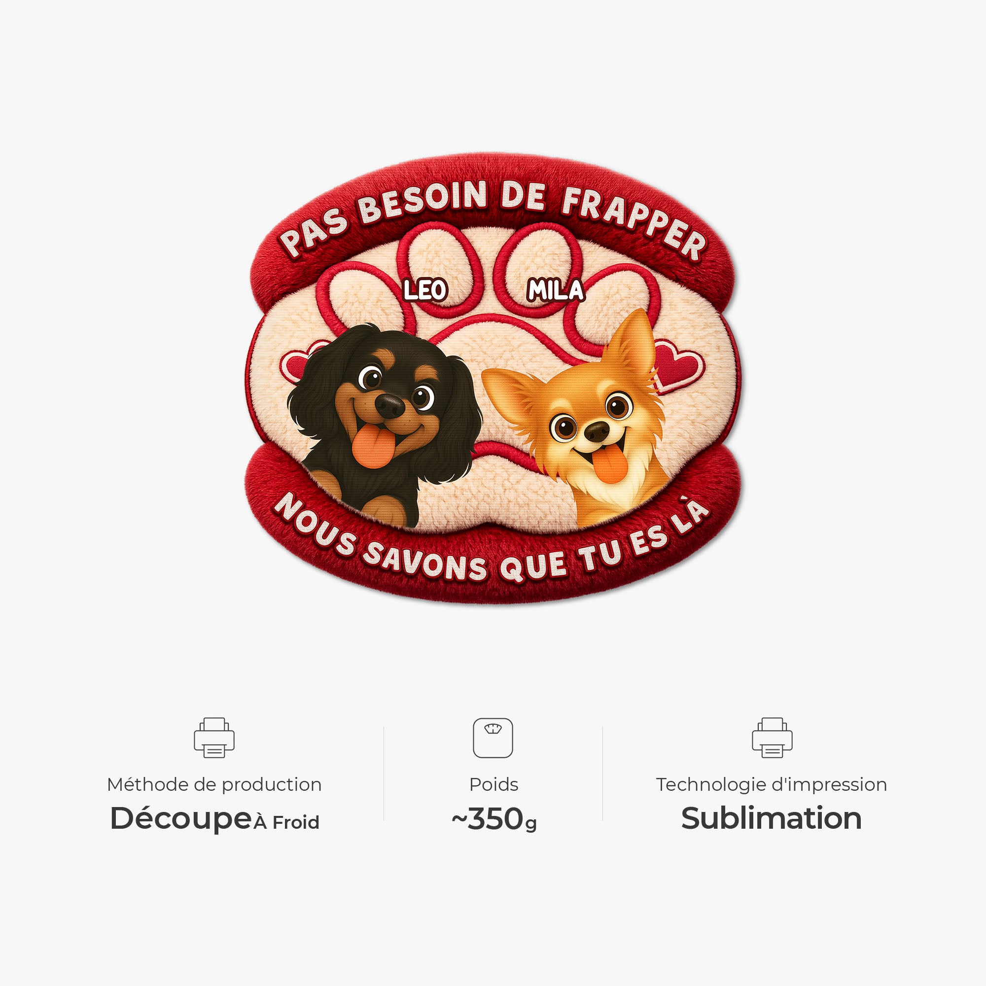 8564AFR1 pas besoin de frapper paillasson personnalise chien a forme decoupee 8564adavwc_3