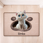 8565AFR1 effet dimpression 3d patte de chat paillasson personnalise chat a forme decoupee 8565adsfnd