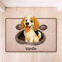 8565AFR1 effet dimpression 3d patte de chien paillasson personnalise chien a forme decoupee 8565adsfnc