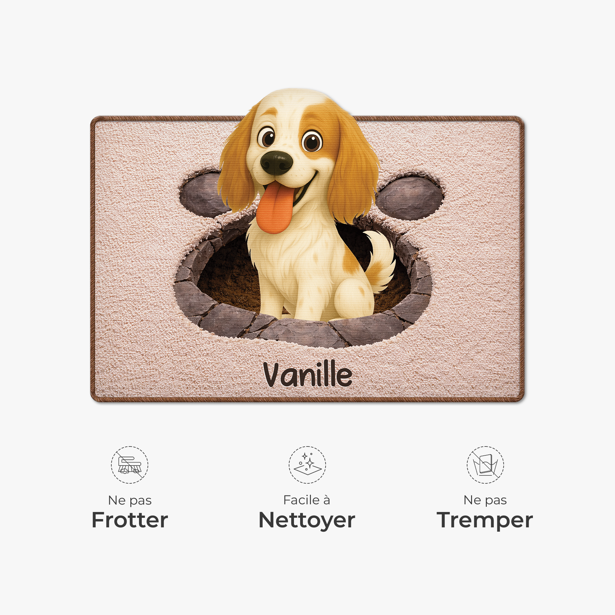 8565AFR5 effet dimpression 3d patte de chien paillasson personnalise chien a forme decoupee 8565adsfnc