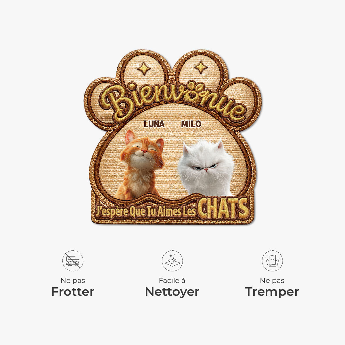 8568AFR5 effet dimpression 3d paillasson personnalise chat a forme originale aimer les chats 8568adshld