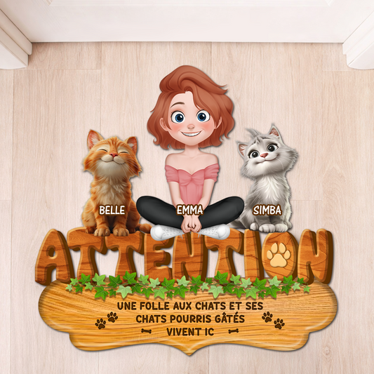 8573AFR1 ses chats pourris gates paillasson chat personnalise a forme decoupee 8573adafbd_jpg