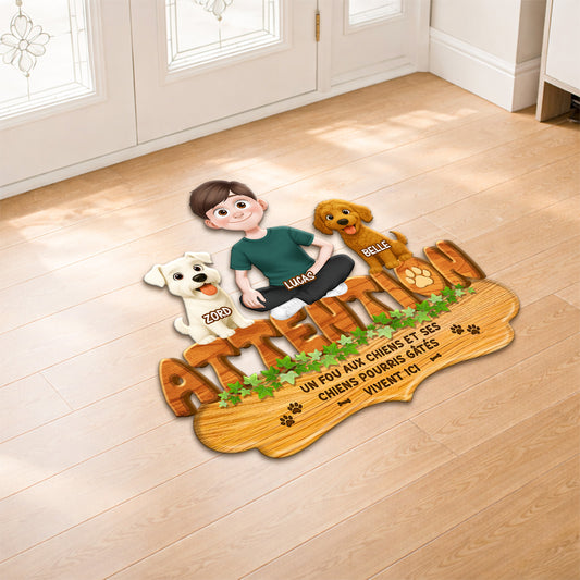 8573AFR2 ses chiens pourris gates paillasson chien personnalise a forme decoupee 8573adafbc