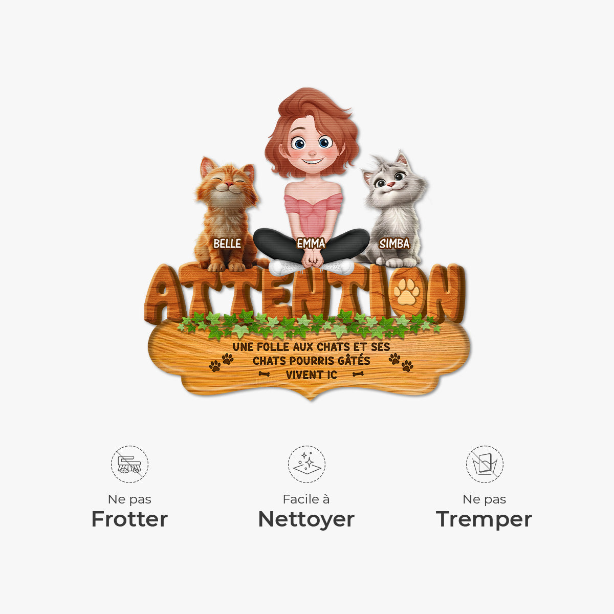8573AFR5 ses chats pourris gates paillasson chat personnalise a forme decoupee 8573adafbd