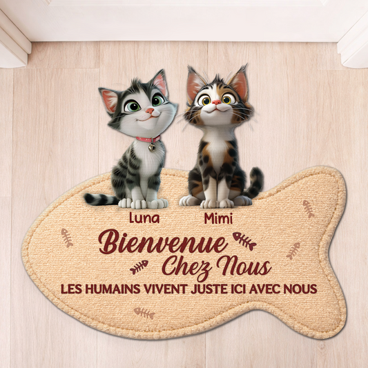 8579AFR1 bienvenue chez moi paillasson chat personnalise a forme decoupee 8579ad6pcd_1