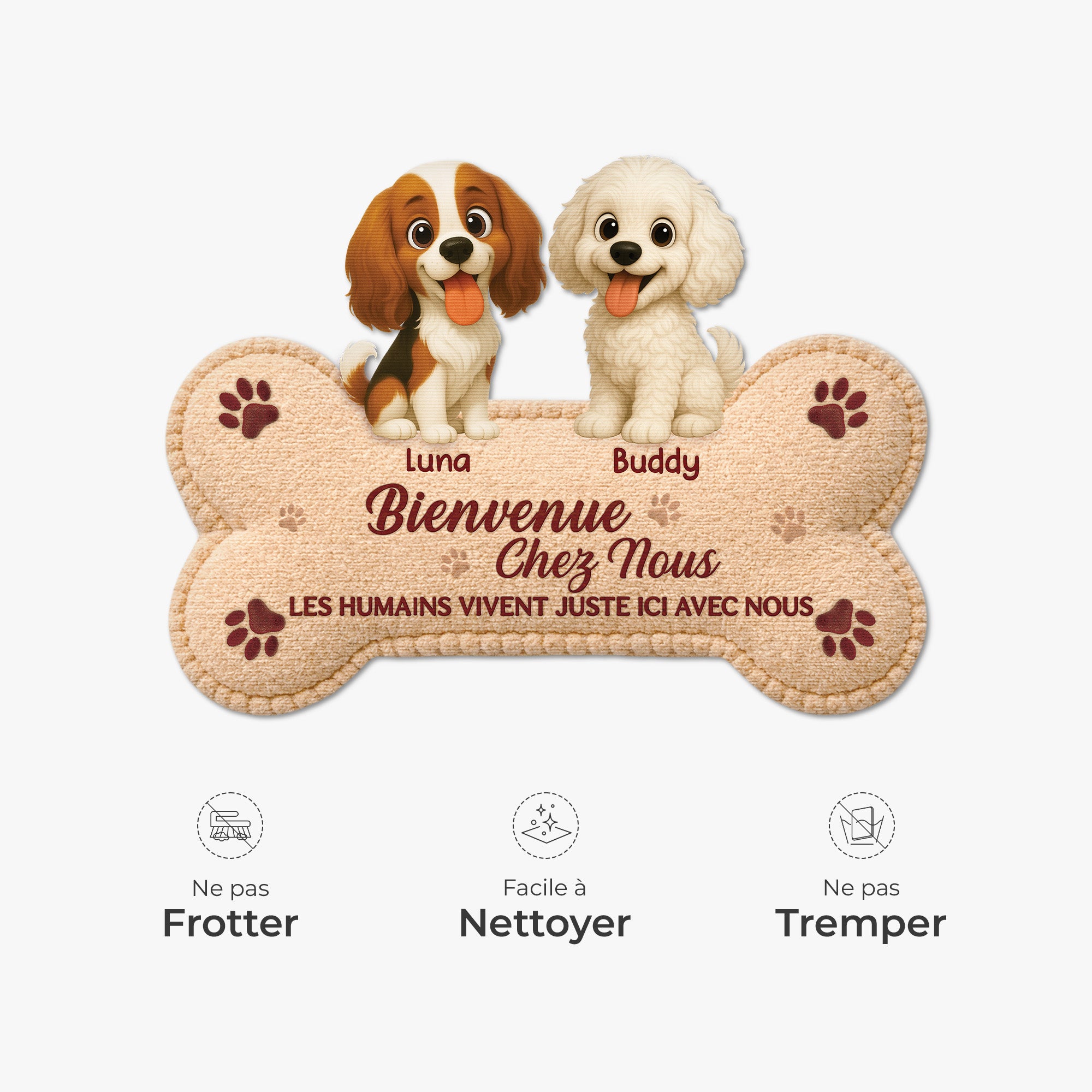 8579AFR5 bienvenue chez moi paillasson chien personnalise a forme decoupee 8579ad6pcc