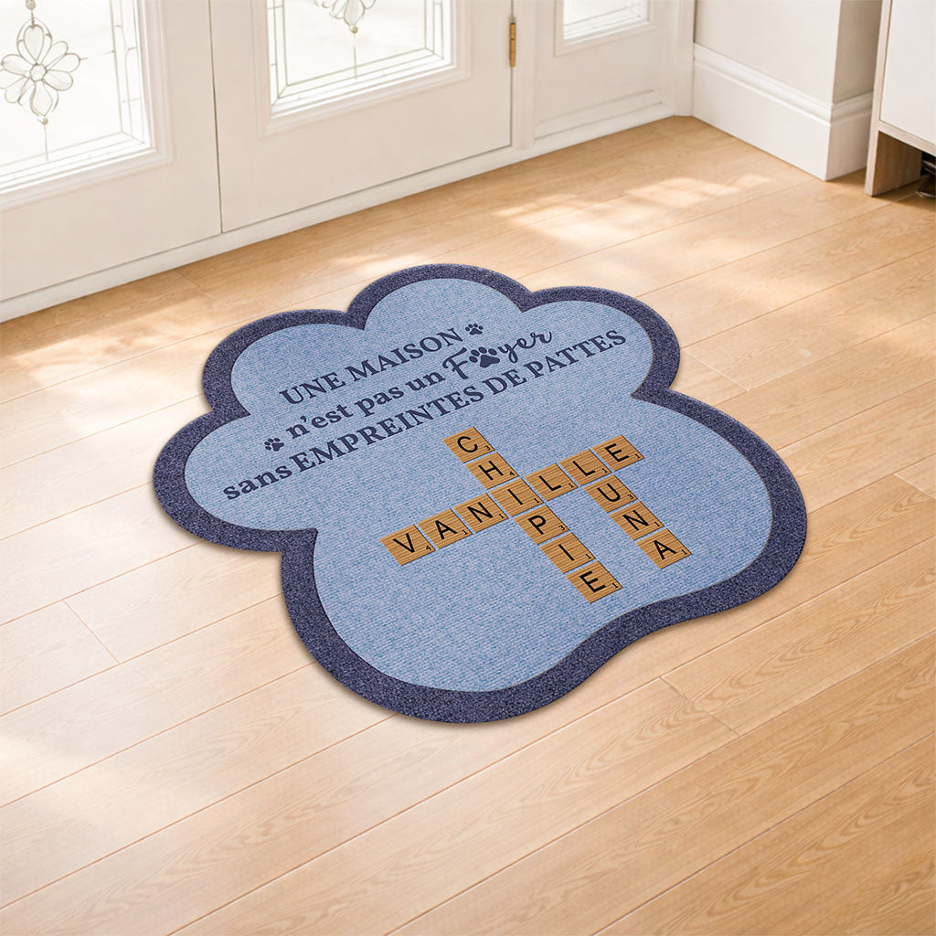 8583AFR1 maison sans empreintes de pattes paillasson personnalise chien et chat a forme decoupee 8583adnvcc_2
