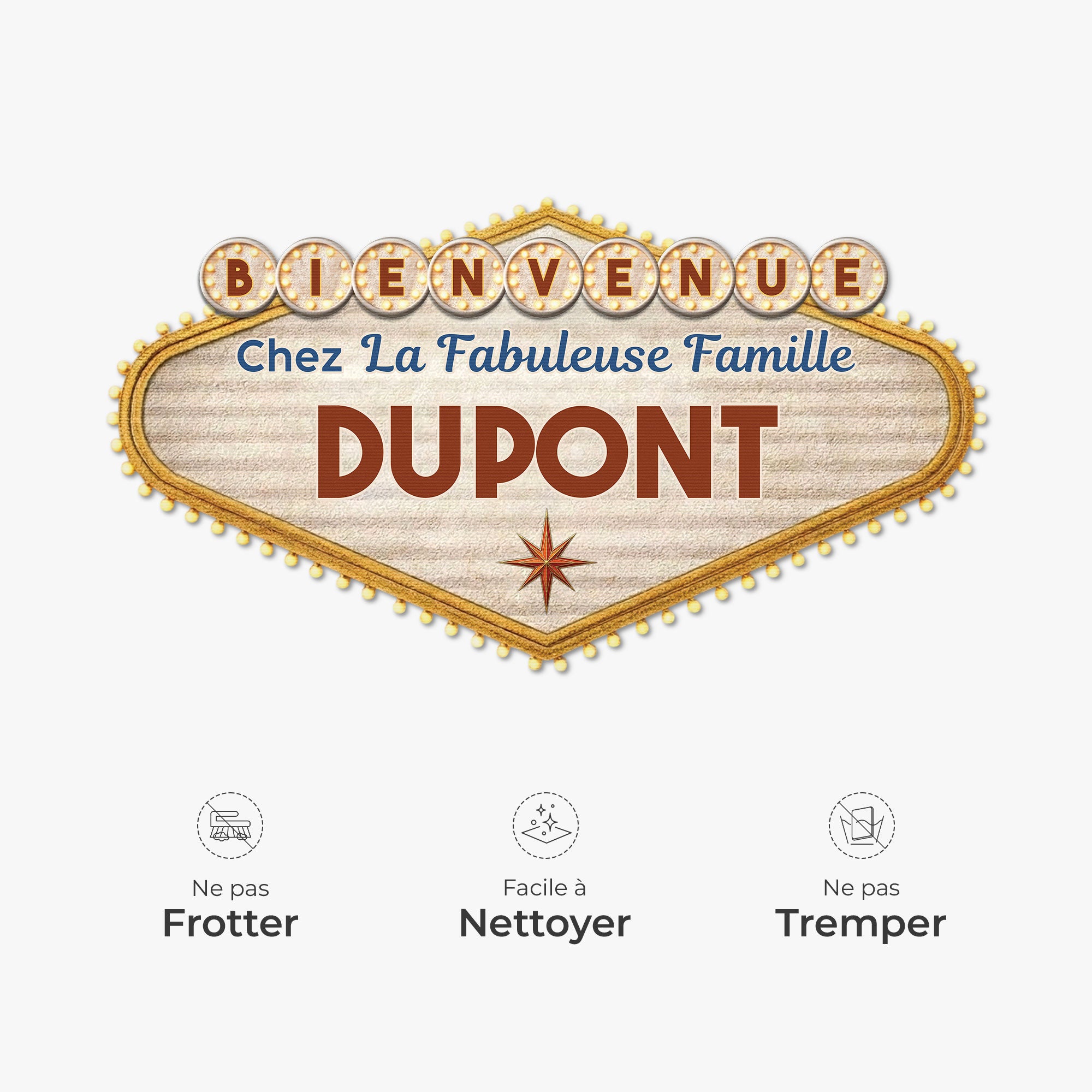 8594AFR5 effet dimpression 3d paillasson personnalise famille a forme originale bienvenue chez la fabuleuse famille 8594adchri