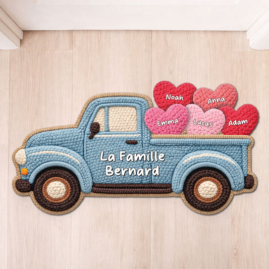 8608AFR1 effet dimpression 3d coeur de famille paillasson personnalise famille a forme originale 8608adneli