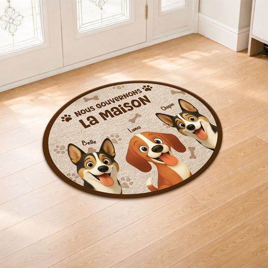 8626AFR2 nous gouvernons la maison paillasson chien personnalise a forme originale 8626ad8yrc