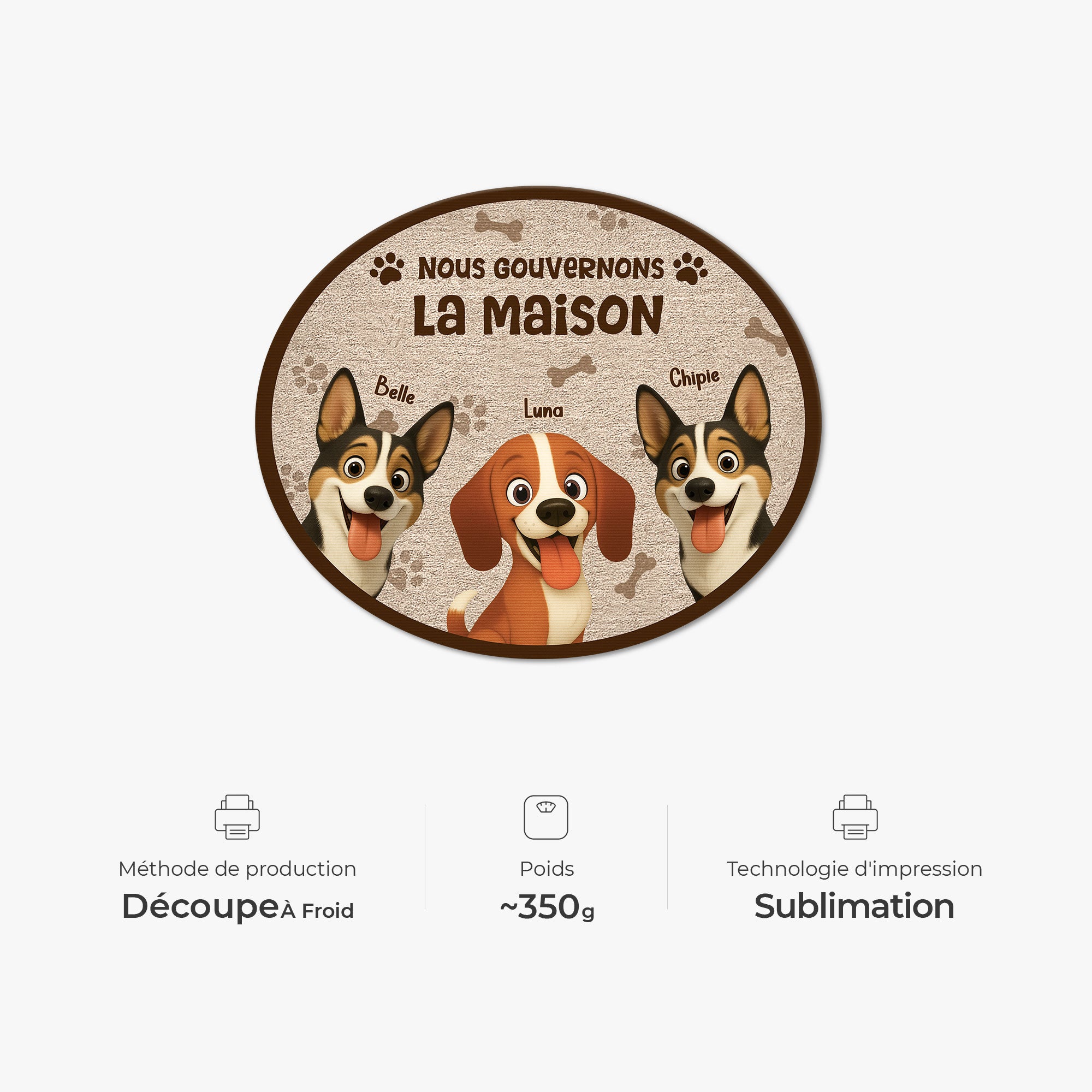 8626AFR4 nous gouvernons la maison paillasson chien personnalise a forme originale 8626ad8yrc