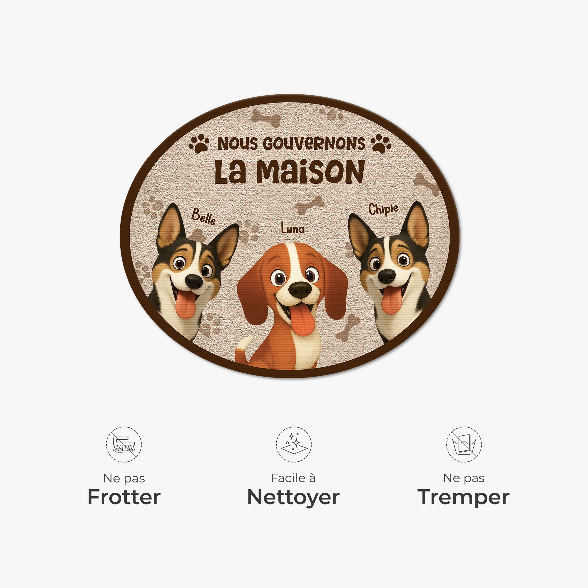 8626AFR5 nous gouvernons la maison paillasson chien personnalise a forme originale 8626ad8yrc