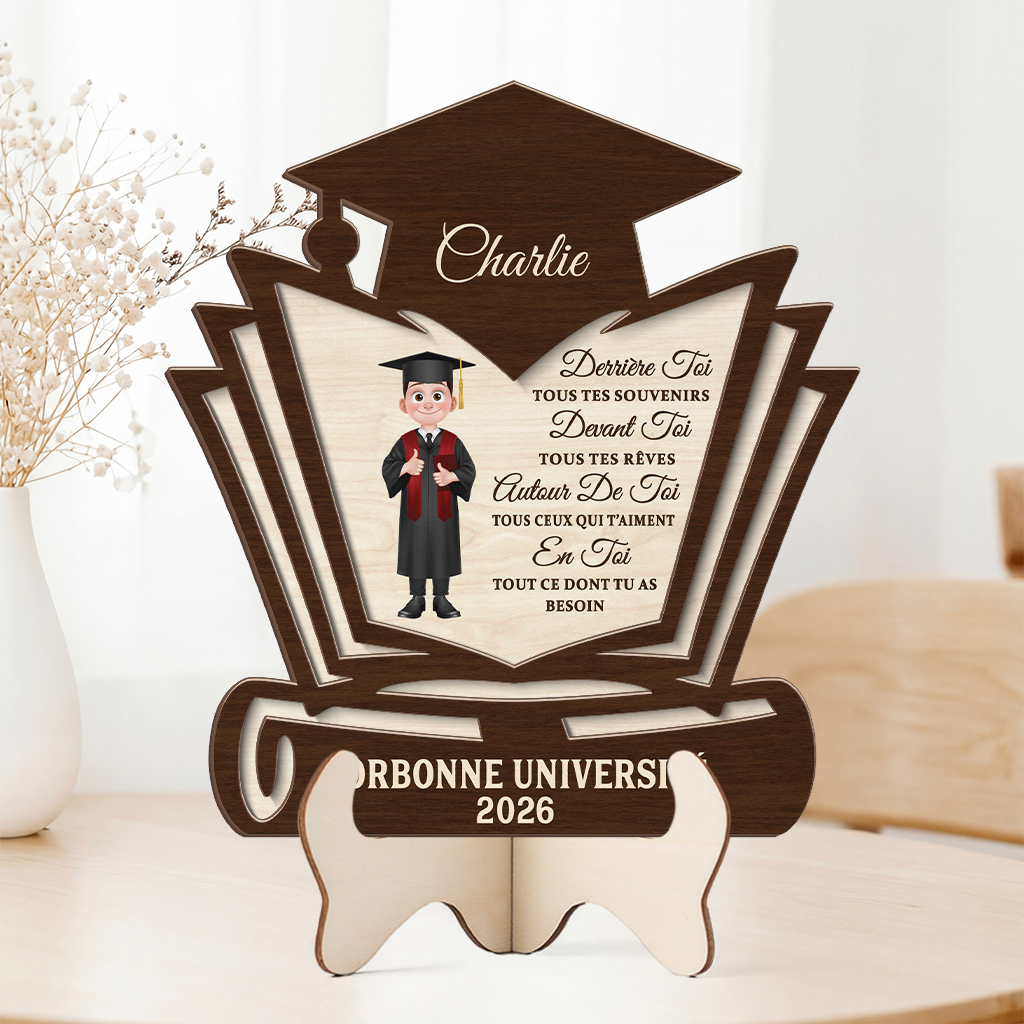 8637QFR2 tous tes reves cadeau remise de diplome femme homme plaque bois personnalisee 8637q6pma