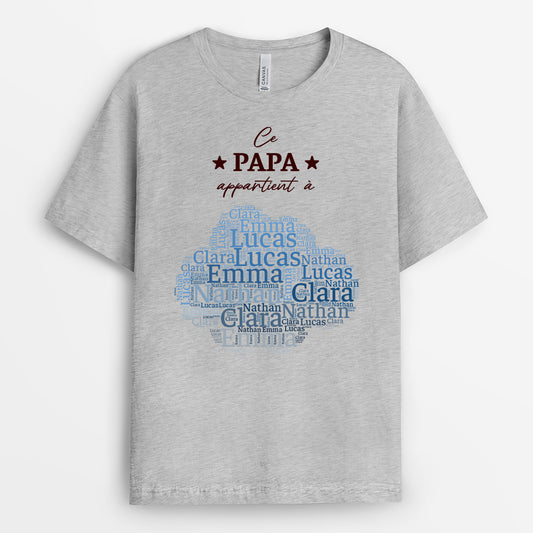 8643AFR2 maman papa mamie papy appartient a tee shirt personnalise famille avec prenom 8643a6p5a
