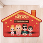 8654AFR1 paillasson forme originale personnalise bienvenue cadeau pour papa et maman 8654adskzi