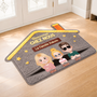 8654AFR2 paillasson forme originale personnalise bienvenue cadeau pour papa et maman 8654adskzi