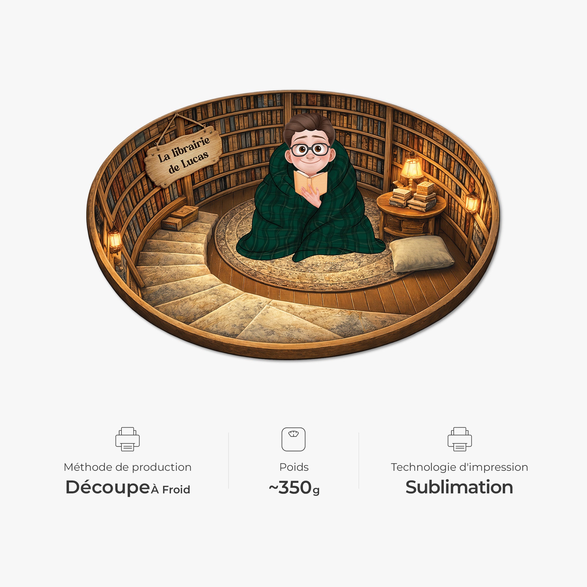 8679AFR4 effet dimpression 3d cadeau fan de livre femmehomme paillasson forme originale personnalise 8679adcqna