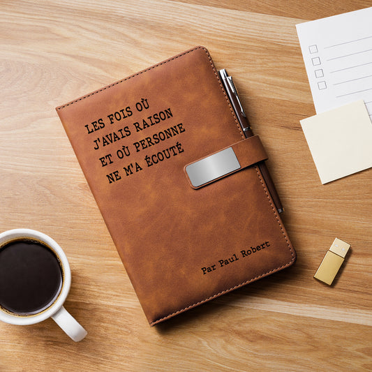 8712MFR2 cadeau original collegue au bureau coffret carnet en cuir personnalise 8712moapno