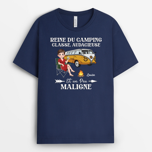 8745AFR2 reine du camping tee shirt personnalise femme 8745a8fca