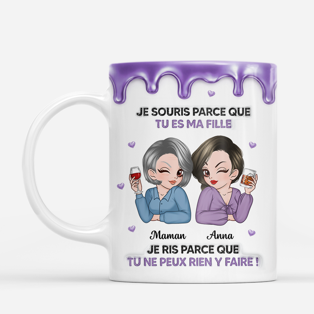 8752MFR2 effet dimpression 3d mug personnalise je souris tu es ma fille maman mamie 8752m6hwa