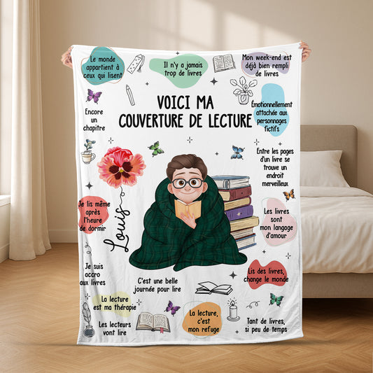 8771BFR2 cadeau voici ma couverture avec livres plaid imprime personnalise femme 8771bcfsa