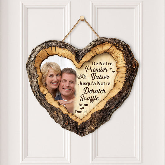 8802QFR2 effet dimpression 3d couple de notre premier baiser plaque bois exterieur personnalisee_ photo 8802qnpag