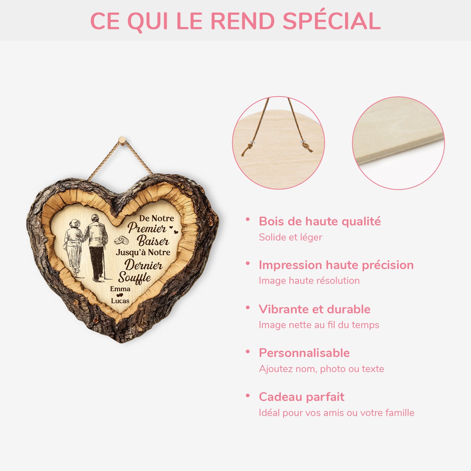 8802QFR4 effet dimpression 3d couple de notre premier baiser plaque bois exterieur personnalisee_ photo 8802qnpag