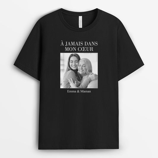 8862AFR1 tee shirt personnalise avec photo commemorative toujours dans mon coeur 8862a6dag