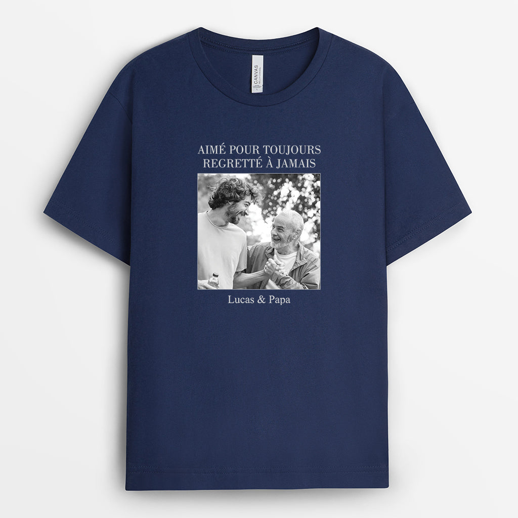 8862AFR2 tee shirt personnalise avec photo commemorative toujours dans mon coeur 8862a6dag