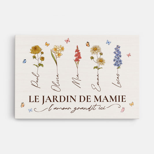 8885CFR1 le jardin de mamie avec amour tableau personnalise mamie maman 8885csyoa