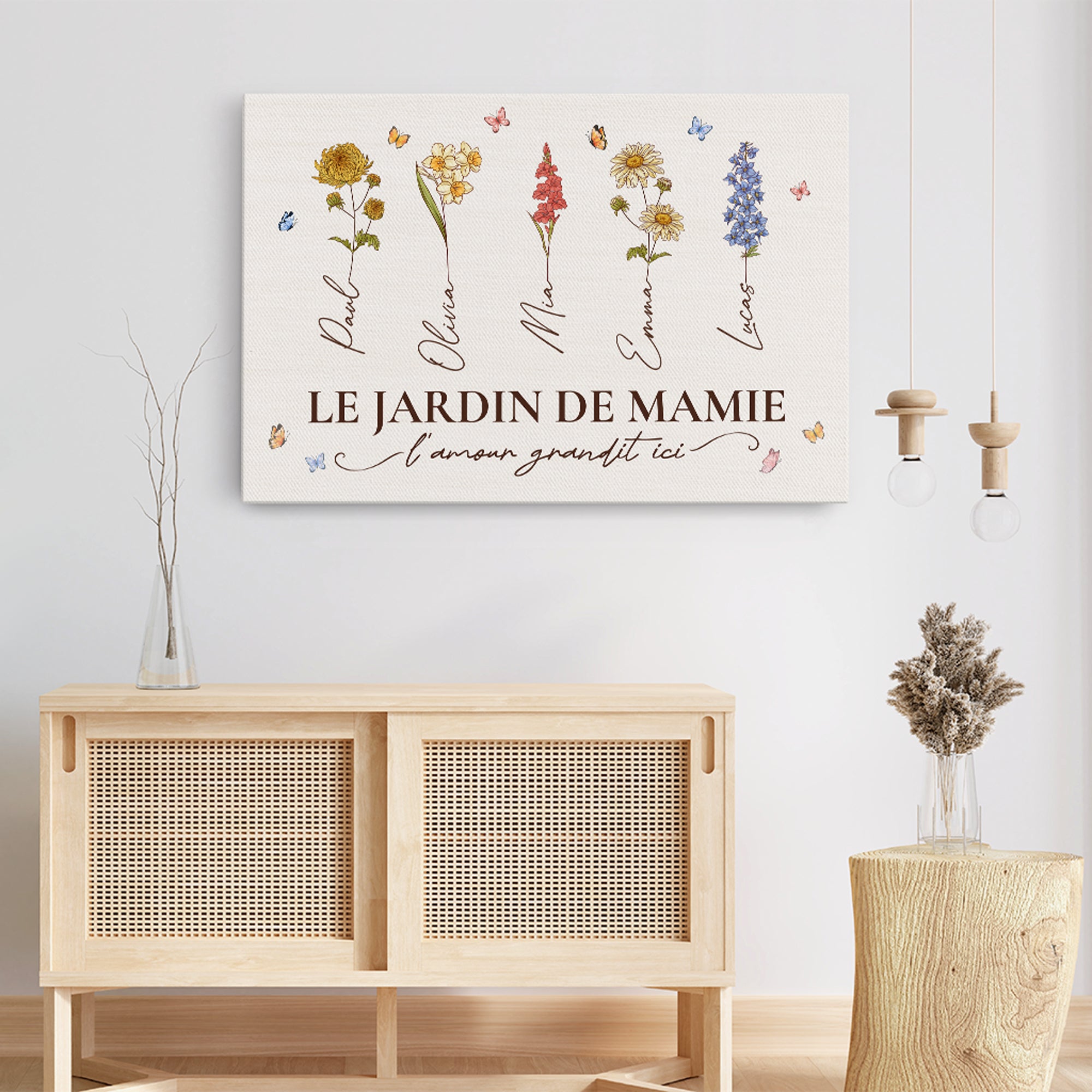 8885CFR3 le jardin de mamie avec amour tableau personnalise mamie maman 8885csyoa