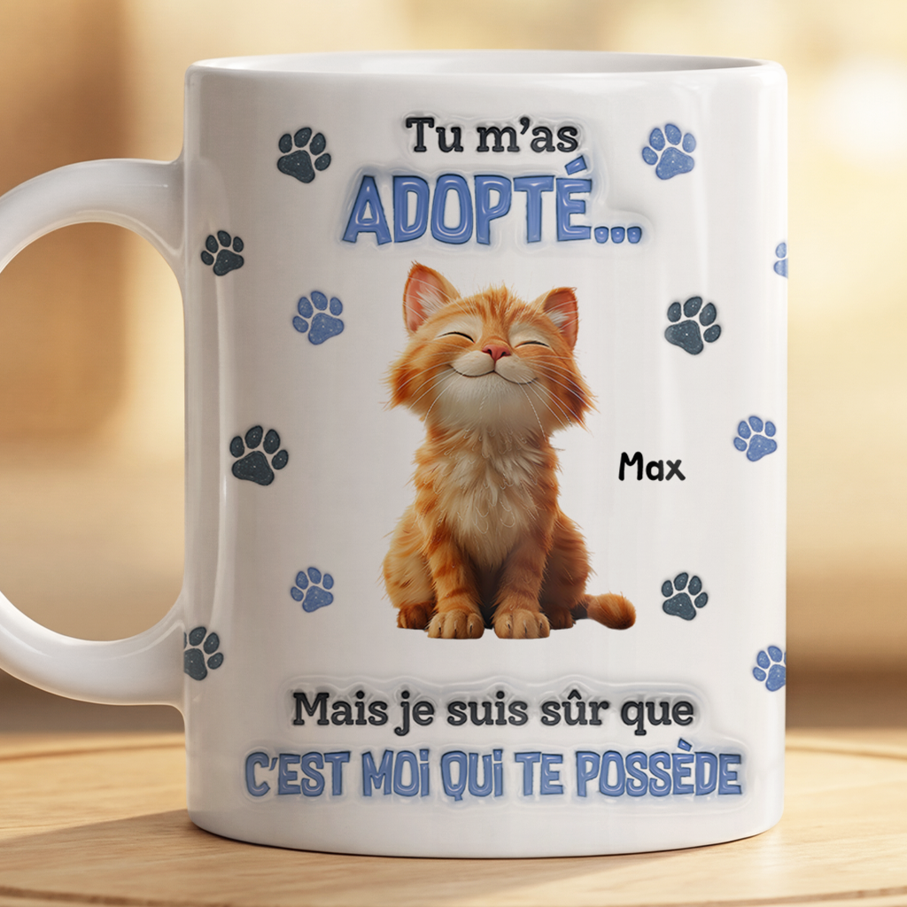 8896MFR2 mug chat personnalise sur que c_est moi qui te possede 8896msczd