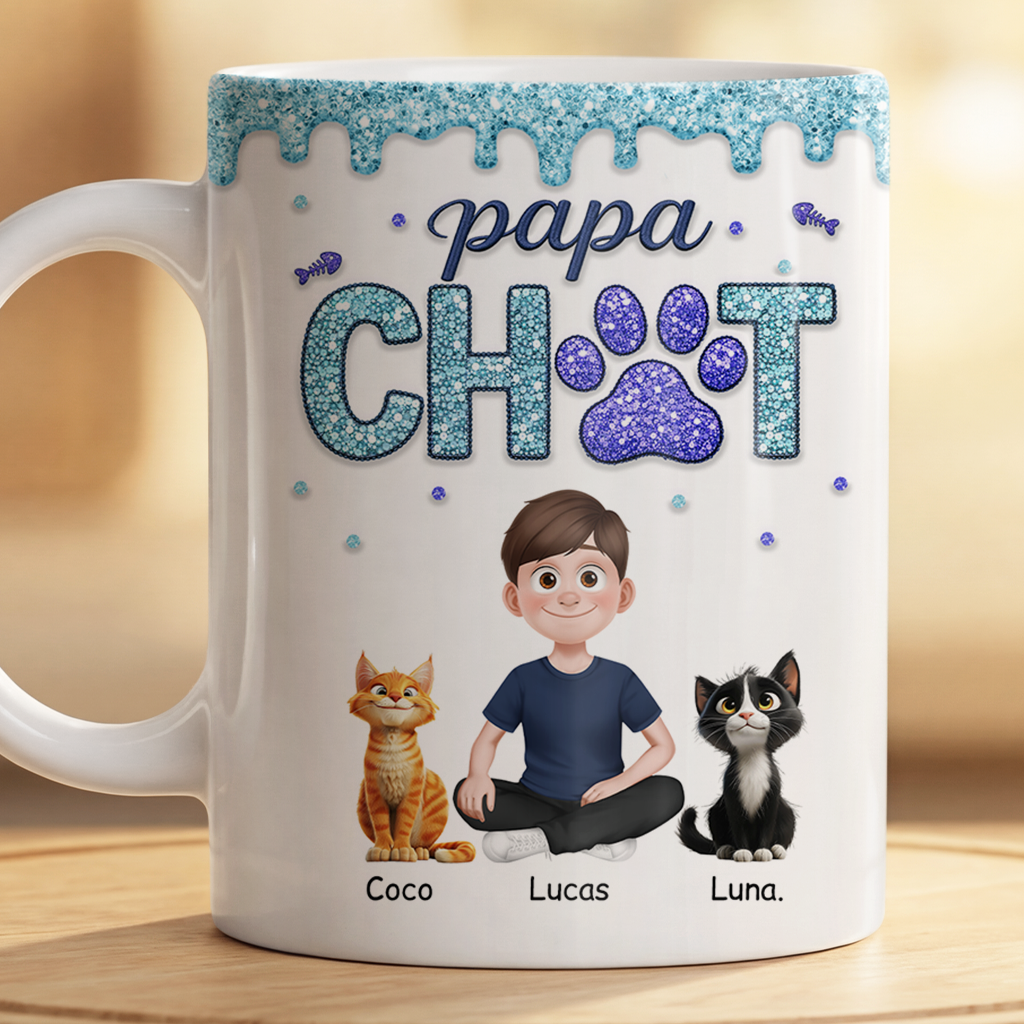 8931MFR2 effet dimpression 3d cadeau maman chat avec prenom tasse personnalisee chat 8931m3fwd