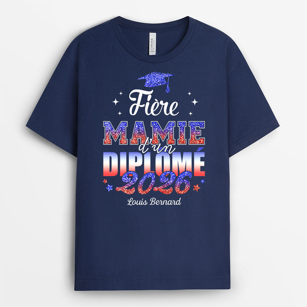 8933AFR2 cadeau remise de diplome_ t shirt personnalise maman papa 8933aayla